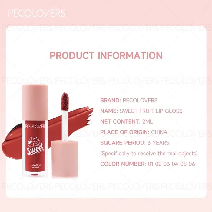 1PC Gloss à lèvres naturel nude haute brillance - Hydratant longue durée