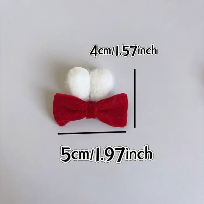 Accessoire de décoration pour vêtements, jouet, nœud rouge vif en peluche 10/5, oreilles de lapin, fait main, accessoire festif