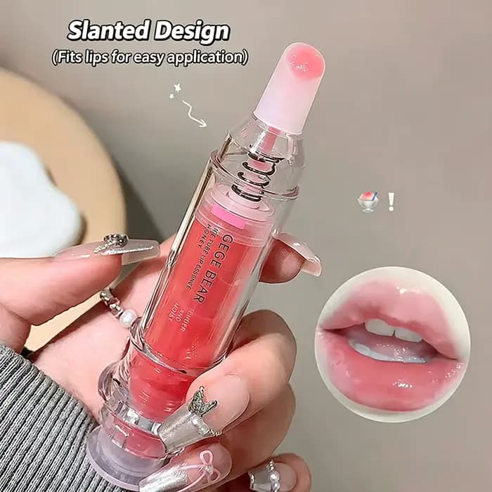 Gloss à lèvres repulpant hydratant effet verre, non collant, teinte nude rose