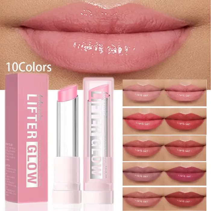 Baume à lèvres Lifter Glaze Oil Balm avec acide hyaluronique et mélange d'huile hydratante avec 24 heures de maquillage rose brillant hydratant lisse