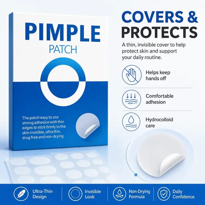 108 Patchs Hydrocolloïdes Blancs Ronds pour Imperfections – Autocollants Invisibles pour Couvrir les Taches du Visage – Soins Quotidiens de la Peau