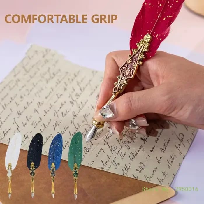 Stylo de calligraphie à plumes pour débutant, stylo à plume antique avec 5 plumes remplaçables pour l'écriture, le dessin, l'invitation de mariage