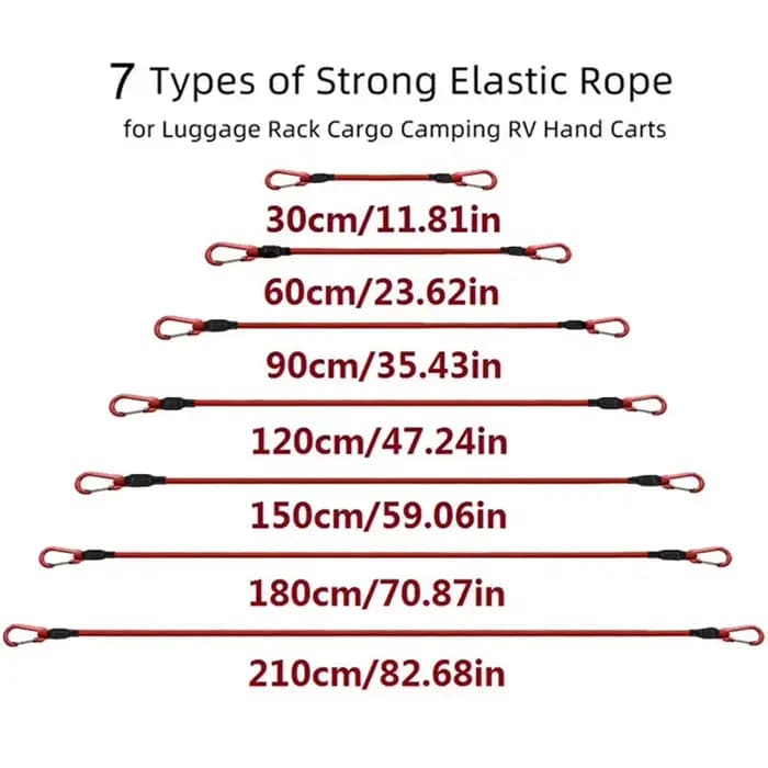 Crochet de corde élastique rouge, petit outil d'extérieur, 7 Types, boucle de corde de tente légère, corde de Camping, sangle de bagage