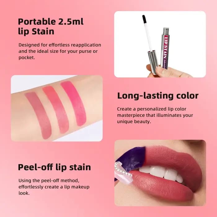 Gloss à lèvres peel-off 3 couleurs longue tenue