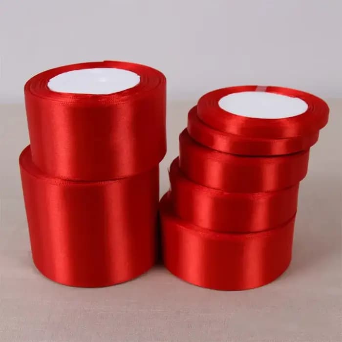 Rubans en Satin rouge, noël, Halloween, mariage, fête d'anniversaire, emballage cadeau, bricolage, matériel artisanal de couture, accessoires de Scrapbooking