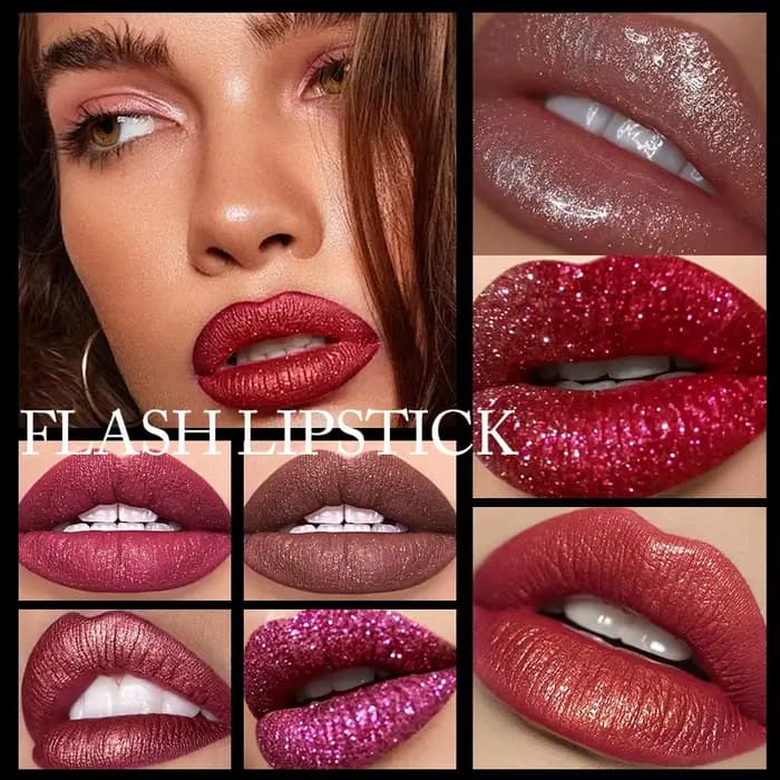 Rouge à lèvres en velours pailleté nacré