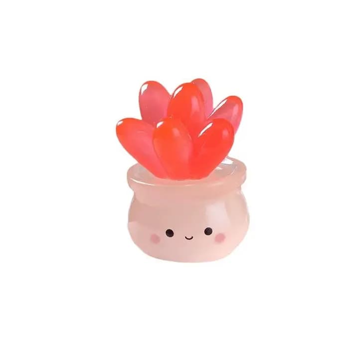 Mini Cactus succulents lumineux, artisanat en résine, lueur nocturne réaliste, Figurine de Cactus mignon, plantes en pot, ornements
