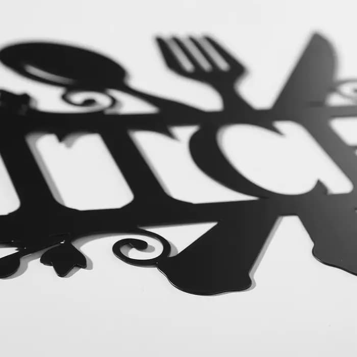 Panneaux artistiques en métal avec lettres noires pour cuisine, décoration murale, Plaque rustique découpée, porte de cuisine, salle à manger, décoration de maison
