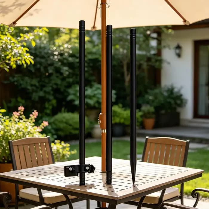 Support d'ombrelle en métal robuste, base d'ombrelle portable, support polyvalent pour l'herbe, le camping, la pêche, les voyages et les vacances en plein air