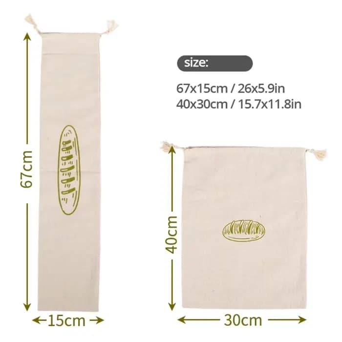 Sacs à pain en lin réutilisables avec cordon de serrage pour pain artisanal fait maison, sac de rangement pour pain en lin, sacs à pain en lin pour baguette