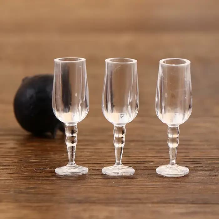 Gobelets pour maison de poupée, verres à vin rouge/jus pour la cuisine, 6 pièces