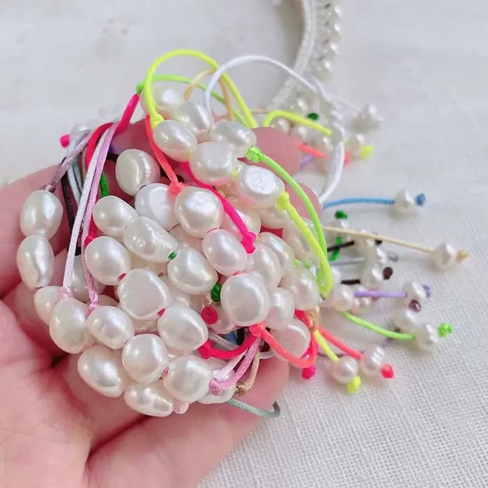 Bracelets de perles d'eau douce naturelles baroques pour femmes et filles, bijoux en ULcolorée, breloque irrégulière, grand, véritable, bateau de chia