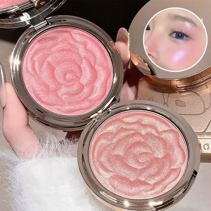 Poudre de blush rose gaufrée