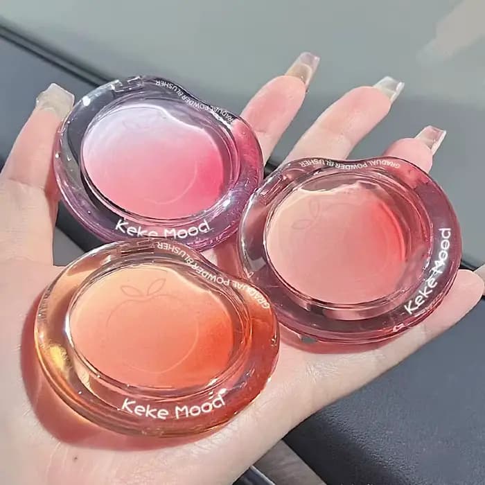 Fard à joues rose pêche, violet mat, teinte des joues, maquillage durable, éclaircissant, douceur soyeuse du visage, Palette de poudre Rouge, cosmétiques