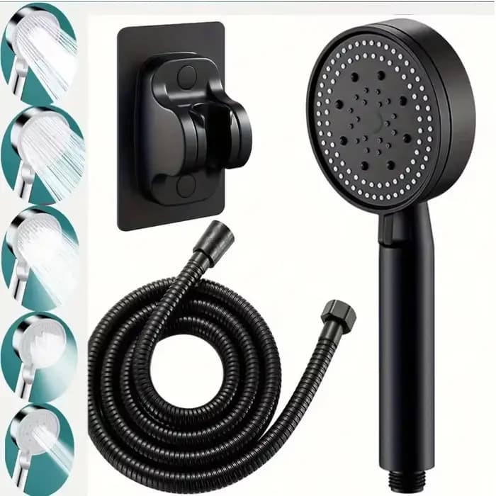 Robinet d'évier de salle de bains, pomme de douche haute pression, 5 Modes réglables avec tuyau d'économie d'eau, arrêt à une touche, accessoires de salle de bains