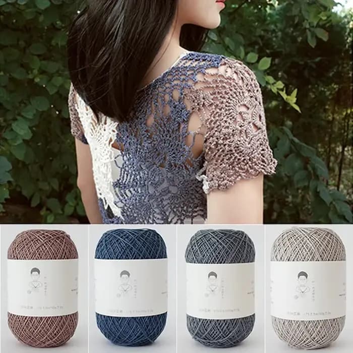 Fil de lin fin tissé à la main, châle et tapis, taie d'oreiller bricolage, matériau au beurre enveloppé avec du fil de lin fin, dentelle #5, boule de 50g