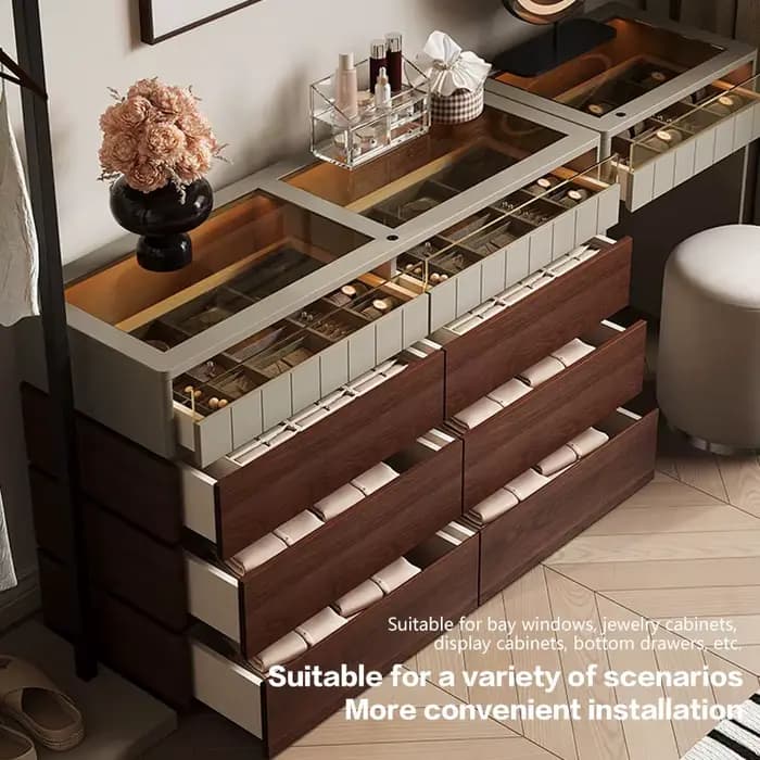 Armoire à bijoux cachée, glissière inférieure, baie vitrée, tiroir de bureau, tampon d'amortissement, Rail de guidage inférieur, accessoires de quincaillerie