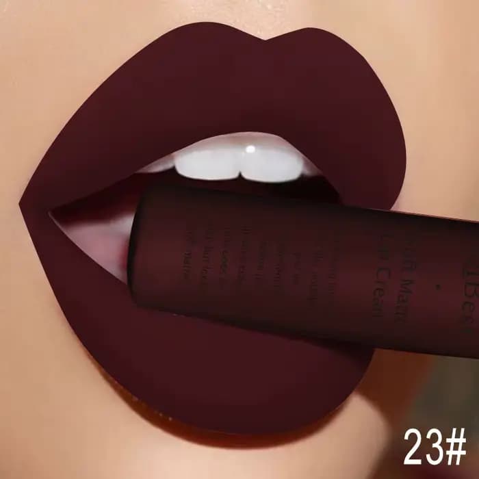 QIBEST mat liquide rouge à lèvres imperméable longue durée velours Mate nu