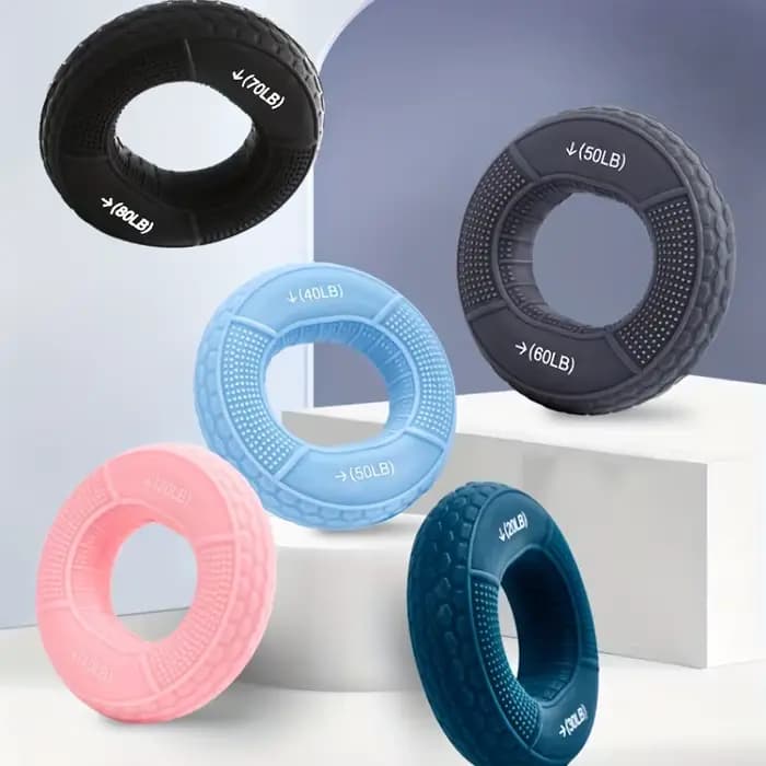 Anneau de poignée avec extenseur carpien en Silicone, anneau de doigt d'entraînement de force, augmente la puissance musculaire et la musculation, 20-80LB