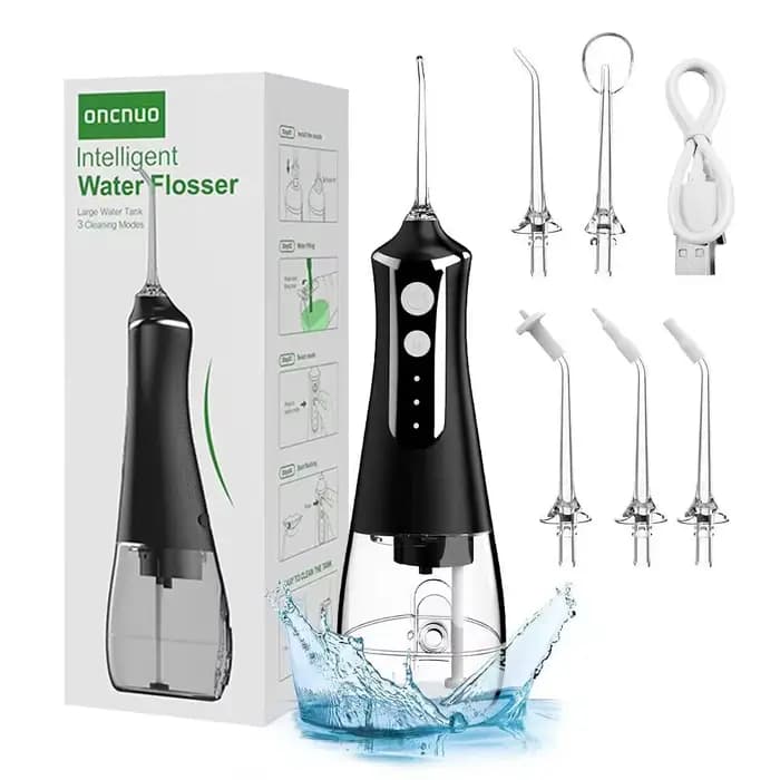 Irrigateur buccal, nettoyeur interdentaire électrique sans fil, pour dents, gencives, soins dentaires, 3 Modes, 5 buses de remplacement, Rechargeable par USB, S
