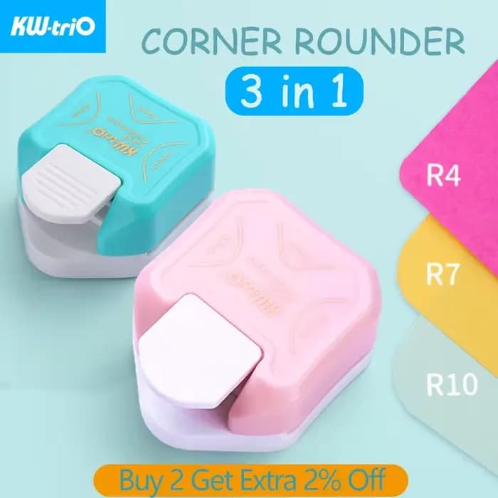 Jolie çons de bordure d'arrondisseur d'angle pour scrapbooking, bricolage, mini coupe-coin, R4, R7, R10 mm, coupe-cercle, fournitures de bureau, 3 en 1