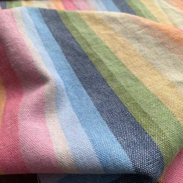 Tissu en coton et lin rayé tissé coloré, pour robes et pantalons, haut de gamme, personnalisé, matériel pour vêtements de printemps et d'automne, texturé Premium