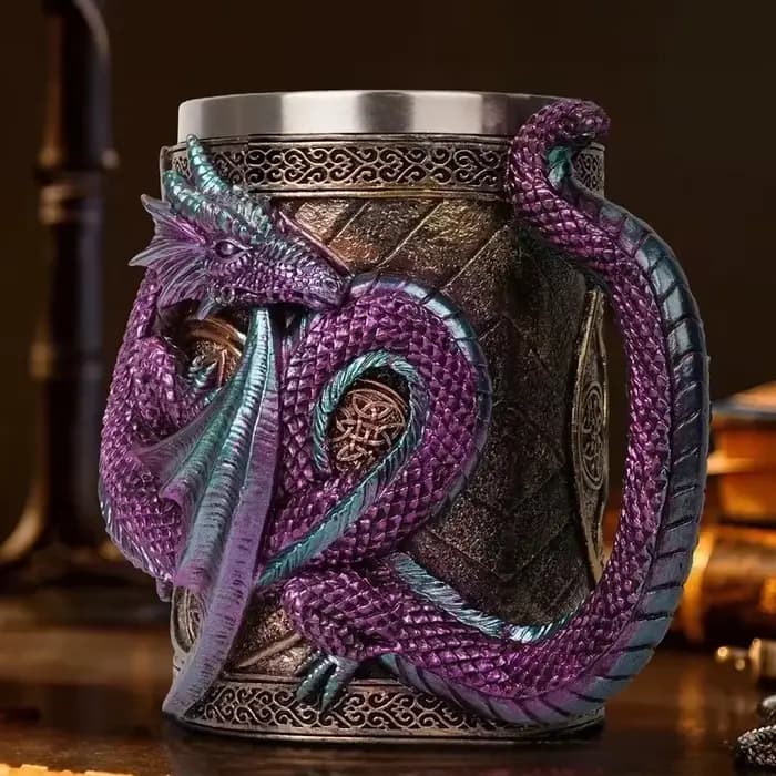 Tasse à bière Dragon 3D créative en résine 304, en acier inoxydable, gobelet à vin gothique, Viking, Tankard médiéval, décoration de Bar, cadeau pour hommes