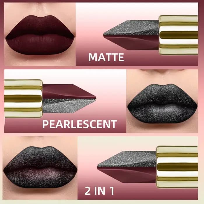 Rouge à lèvres bicolore marron noir