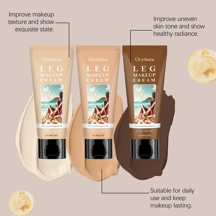 Fond de Teint Corps Effet Bronzant Maquillage Jambes Waterproof Longue Tenue Unifie