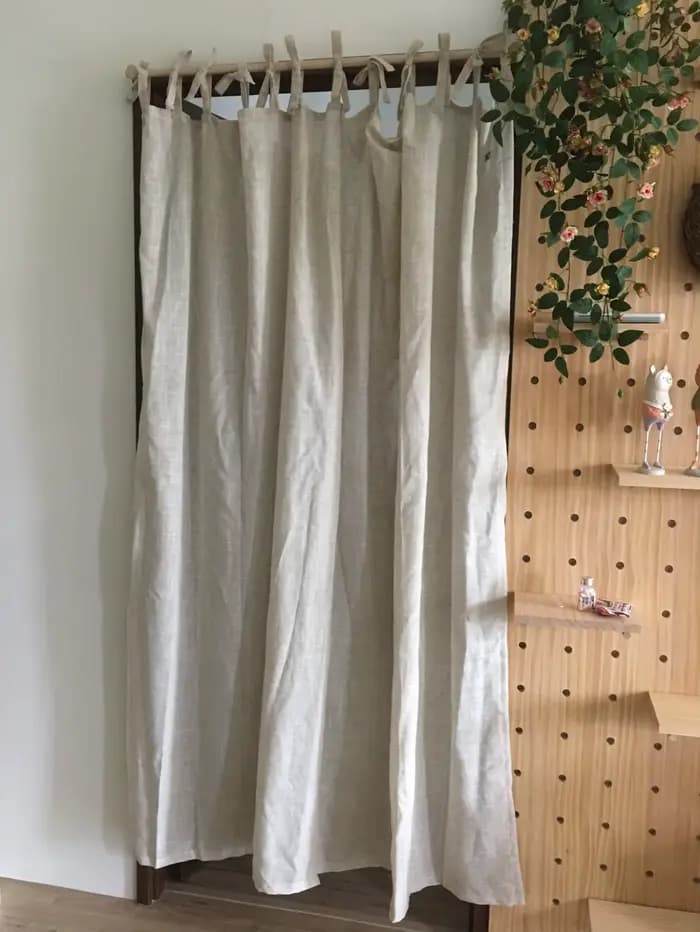 Rideaux semi-lackout en lin naturel, rideaux de fenêtre en coton écologique pour salon, café, rideau court de cuisine, dessus à attaches