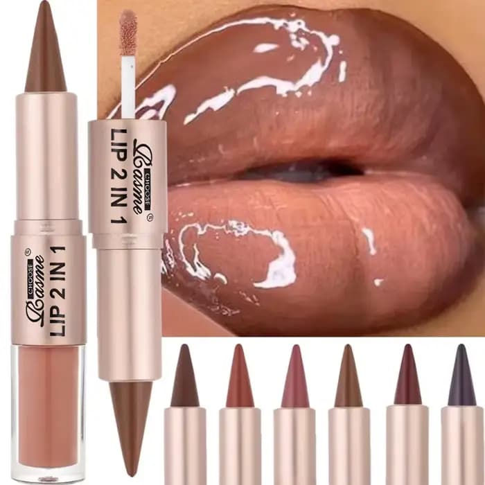Stylo à lèvres dégradé conique 2 en 1