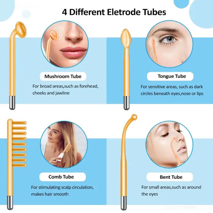 Appareil facial haute fréquence avec électrode en verre pour le traitement des rides et les soins du visage