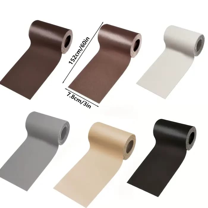 Ruban de réparation du cuir disponible en plusieurs couleurs 3,1 pouces x 60 pouces, réparation du cuir auto-adhésive, adapté aux meubles
