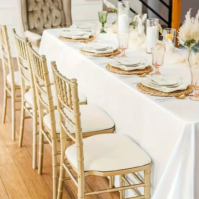 Nappe rectangulaire en Satin blanc, couverture de Table en soie brillante, décoration de Table lisse pour fête de mariage et Banquet