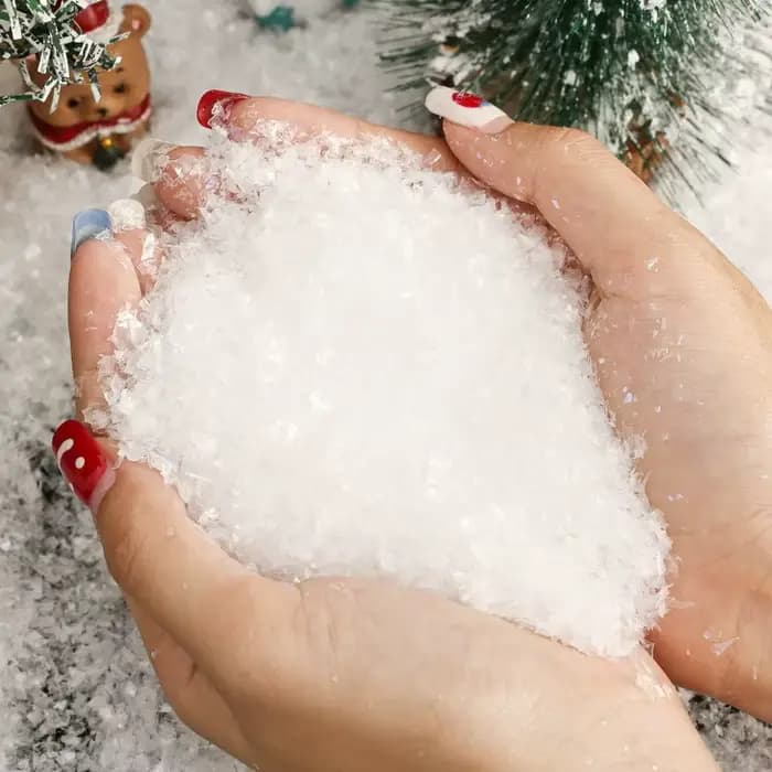 Poudre de neige artificielle blanche, faux flocons de neige, arbre de noël, flocon de neige moelleux, décoration de fête de noël et du nouvel an, accessoires de scène d'hiver