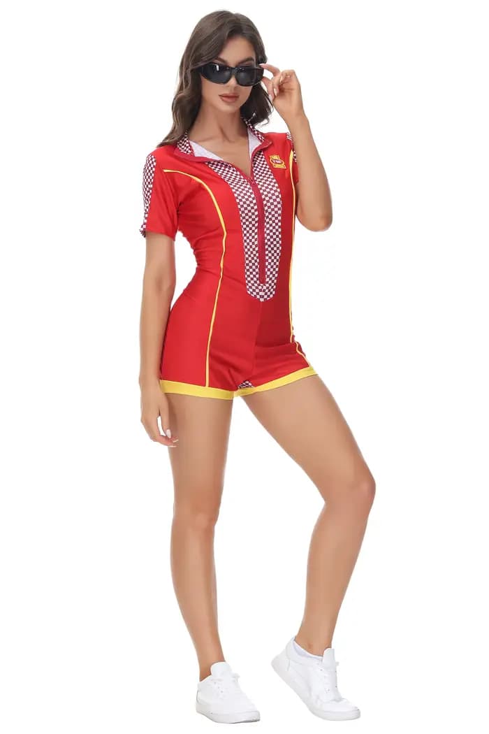 Iwing TIOANY-Costume de pilote de voiture de course pour femme, uniforme de cosplay pour fille, batterie, rouge, sexy, 2024