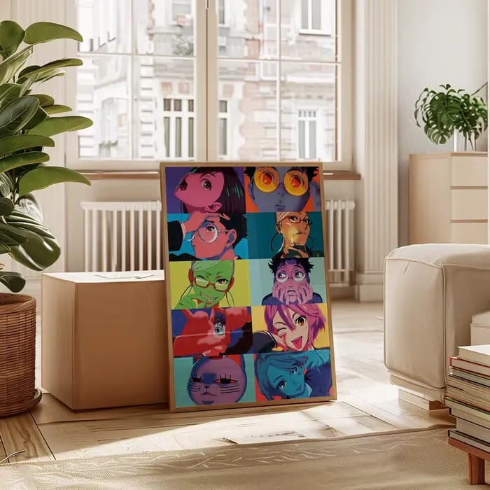 Affiche murale imprimée de personnages de dessin animé Dandadan, Collage esthétique néon, peinture sur toile, décoration de maison, affiche d'art pour Fans, cadeaux sans cadre