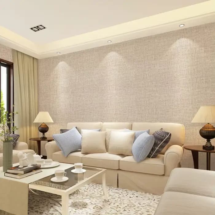 Papier peint auto-adhésif en lin PVC, pour armoires de cuisine, chambre à coucher, mur de salon, papier de Contact solide et étanche, décor de salle