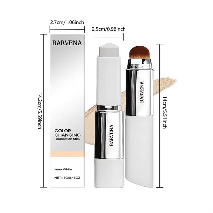 Bâton de fond de teint 2 en 1 à changement de couleur – Formule hydratante légère