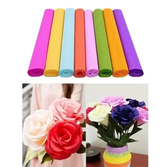 250*50 cm/rouleau bricolage fleur emballage emballage crêpe papiers matériaux faits à la main artisanat papier d'emballage papiers appropriés pour la maison