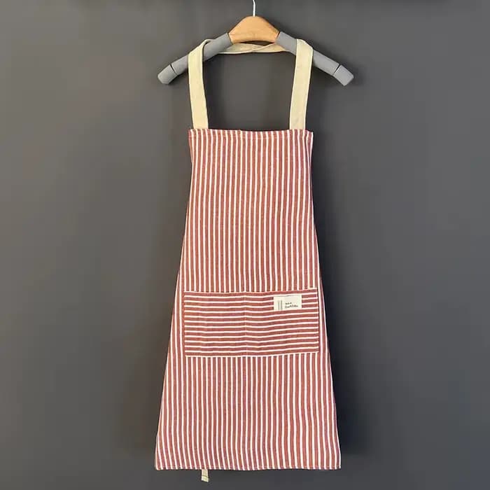 Tablier rayé en lin respirant coton cuisine cuisson cuisine nettoyage tabliers Restaurant serveurs et cuisiniers uniformes de travail de mode