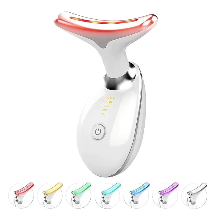 Appareil de beauté pour le lifting du visage et du cou, masseur facial EMS, thérapie par lumière LED, éliminateur de double menton, rajeunissement de la peau, resserrement, anti-rides