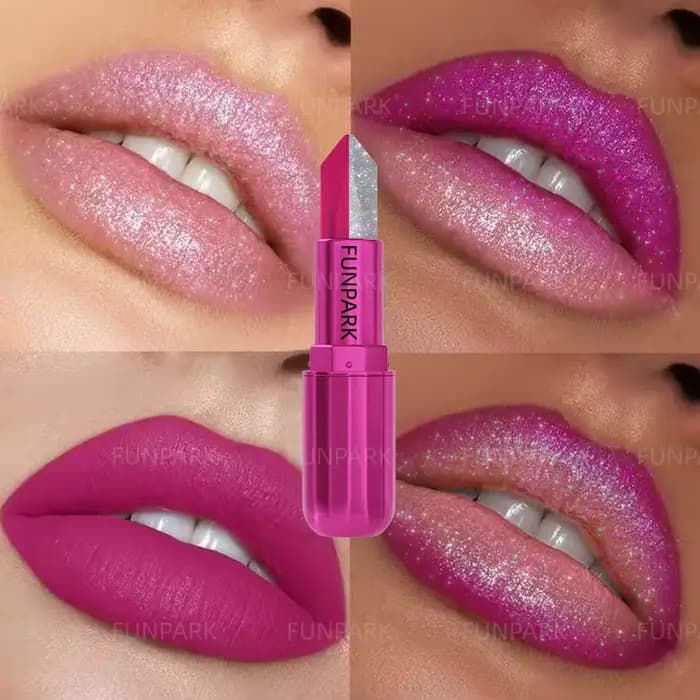 1PC Rouge à lèvres sexy à paillettes bicolore