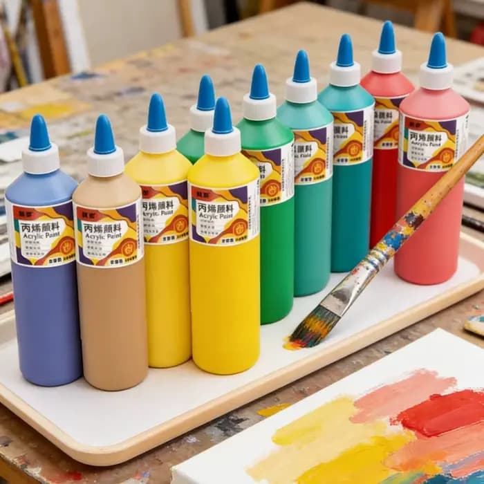 Peinture acrylique imperméable anti-décoloration 500 ml pour peinture murale, peinture sur gypse, artisanat et fournitures artistiques
