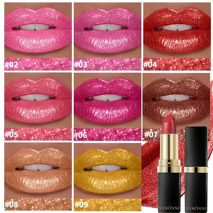 Rouge à lèvres en velours pailleté nacré