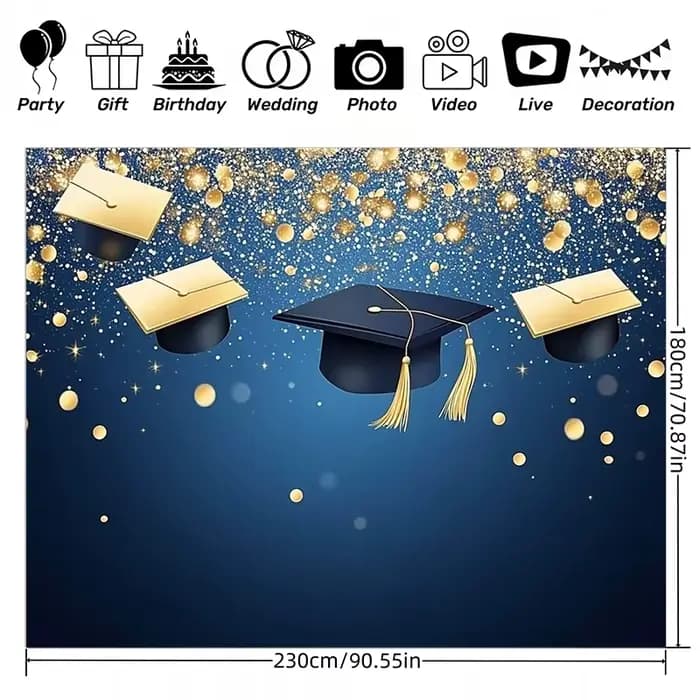Le fond de projecteur avec un thème de classe de diplômé est parfait pour la photographie et les bannières de fête. Activités du festival