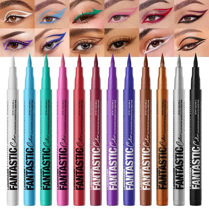 Eyeliner liquide rouge violet 12 couleurs