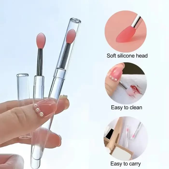 Brosse à lèvres en Silicone avec couvercle
