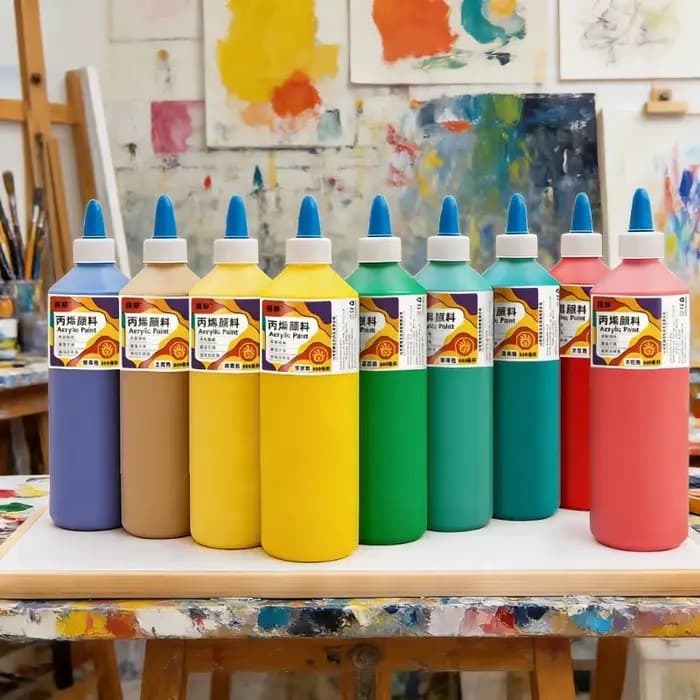 Peinture acrylique imperméable anti-décoloration 500 ml pour peinture murale, peinture sur gypse, artisanat et fournitures artistiques