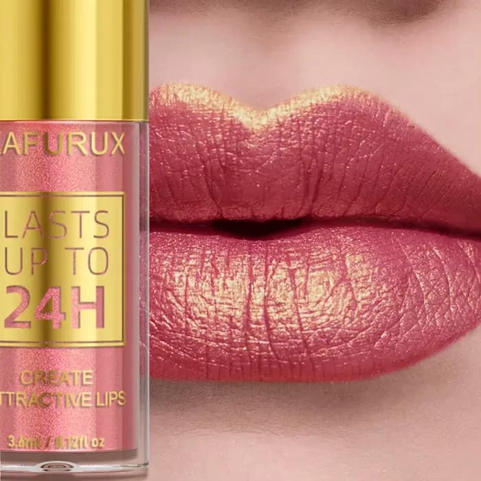 Rouge à lèvres métallique à paillettes